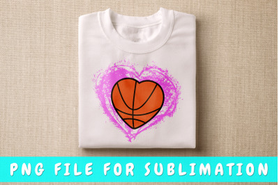 Heart Basketball PNG For Sublimation