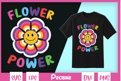 Hippie Smiley Face Flower Power