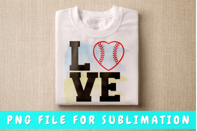 Love Baseball PNG For Sublimation