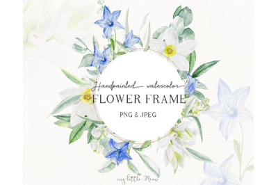 Wildflower frame watercolor wreath #w125