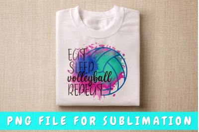 Eat Sleep Volleyball Repeat PNG For Sublimation