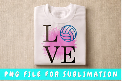 Love Volleyball PNG For Sublimation