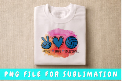 Peace Love Volleyball PNG For Sublimation