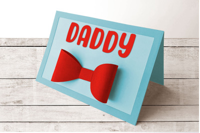 Dad or Daddy 3D Bow Tie Card | SVG | PNG | DXF | EPS