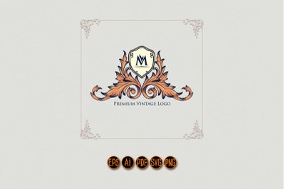 Premium vintage logo flourish ornate SVG