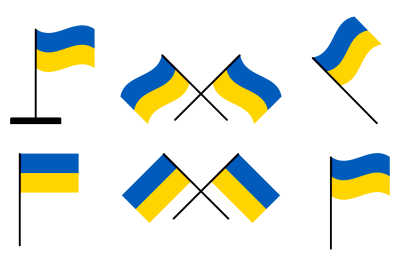 Collection flags of Ukraine, government symbol icons