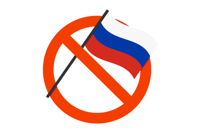 Ban and prohibition russian icon, isolation and forbidden