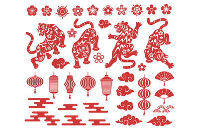 Chinese traditional ornaments. Oriental decorative traditional element