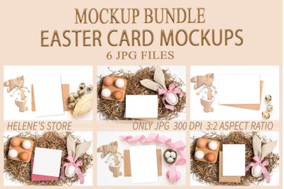 Easter greeting card mockup bundle, 6 jpeg