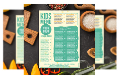 Kids menu flyer