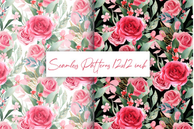 Summer blossom | 2 floral seamless patterns