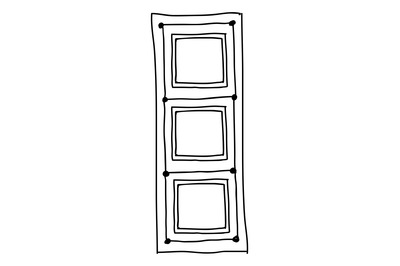 Decorative doodle border frame with blank picture spot