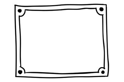 Cute decorative frame. Hand drawn rectangle border