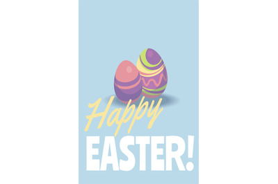 Happy Easter banner template with colorful painted eggs