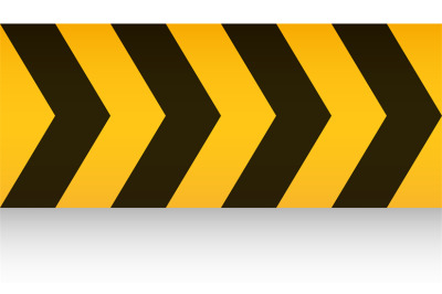 Yellow ribbon with black arrows. Danger warning tape