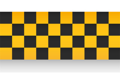 Yellow ribbon with black squares. Taxi cab sign