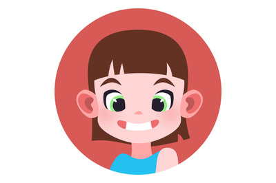 Smiling girl portrait. Child avatar for web user