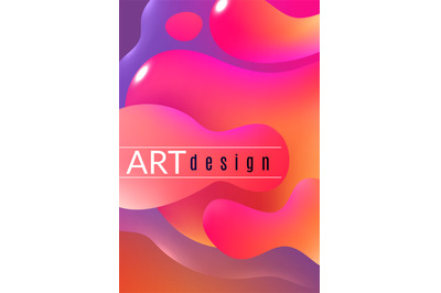 Liquid flow forms poster. Colorful gradient shapes template