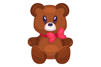 Bear icon. Cute plush animal. Stuffed toy