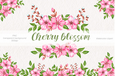 Cherry blossom/Watercolor Clipart PNG