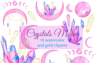Crystals Moon png clipart, Crystal clipart