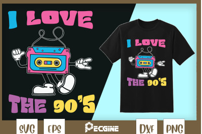 I Love The 90s Cassette Retro Disco