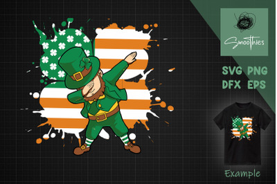 Dabbing Leprechaun Irish American Flag