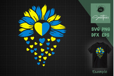 Support Ukraine Sunflower Heart SVG