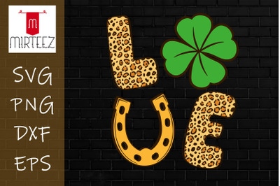 LOVE St. Patricks Day Lucky Shamrock