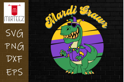 Mardi Grawr T-Rex Dinosaur Mardi Gras