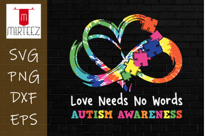 Love Needs No Words Heart Puzzle Autism