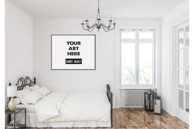 Interior scene artwork background frame mockup