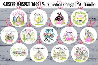 Easter Basket Tags Sublimation Design