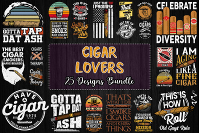 Cigar Lover T-Shirt Design Bundle