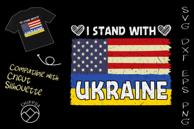 I Stand With Ukraine American Flag