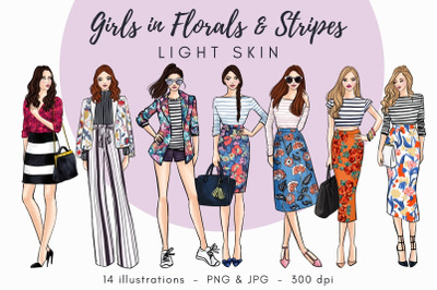 Girls in Florals &amp; Stripes - Light skin