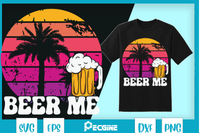 Funny Vintage Retro Beer Me Summer