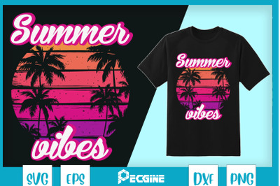 Summer Vibes Vacation Retro Sunset Beach