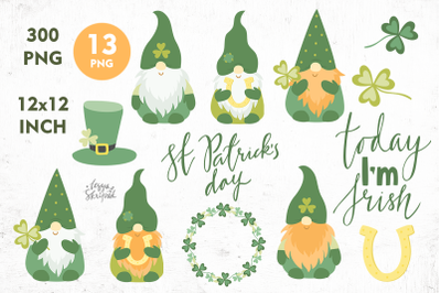St Patrick&#039;s day gnome clipart