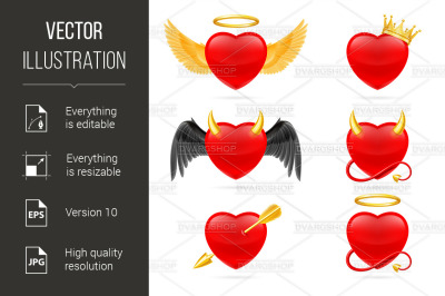 Heart Icons Set