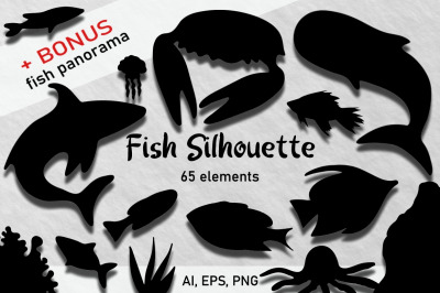 Fish Silhouette PNG. Fish Silhouette Clipart Clip Art Vector.