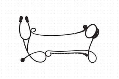 Stethoscope Split Frame Monogram SVG