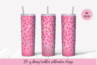 Spring Tumbler Sublimation Wrap. Floral Tumbler Design