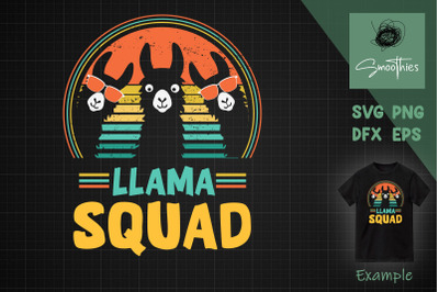 Funny Llama Squad Sunglasses Retro Llama