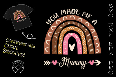 You Made me a Mummy Retro Rainbow