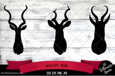 Antelope Head Silhouette Vector SVG