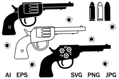 Guns SVG Bullet Holes SVG Bullet SVG Monogram Svg