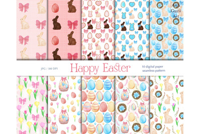 Happy Easter seamless pattern, digital paper.