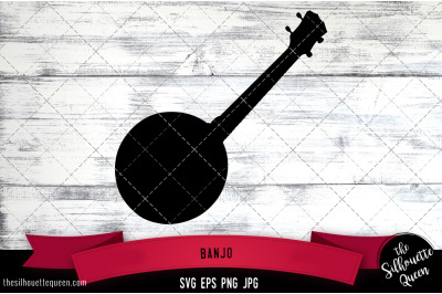 Banjo Silhouette Vector SVG