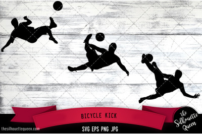 Bicycle Kick Silhouette Vector SVG